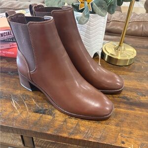 J. Crew Chelsey Brown Leather Boots